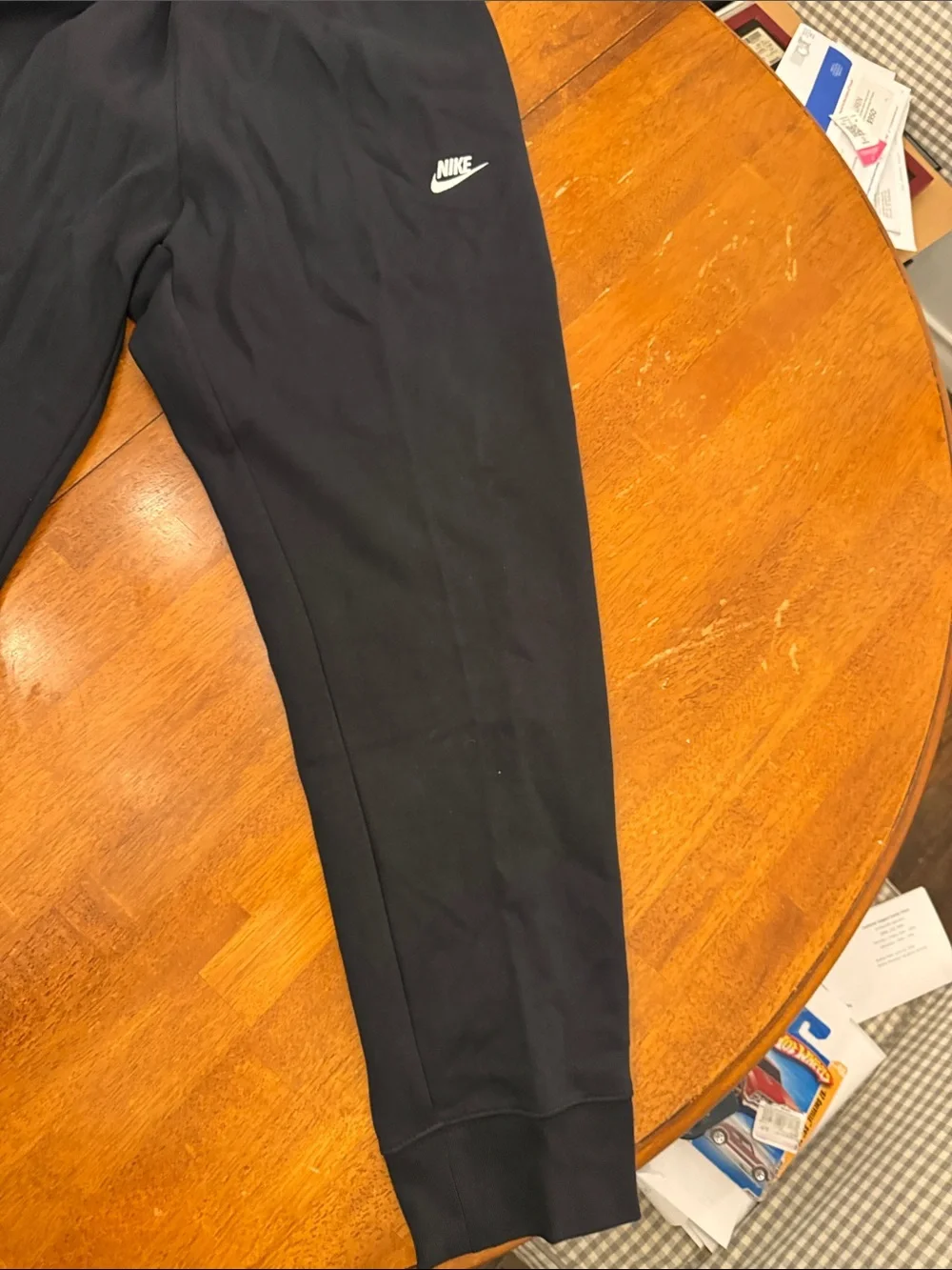 Nike Men Black Jogger Sweatpants with White Swoosh xl